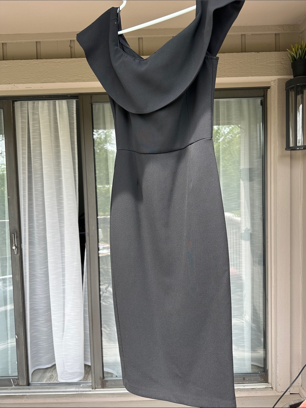 Zara Black Off-the-Shoulder Midi Dress